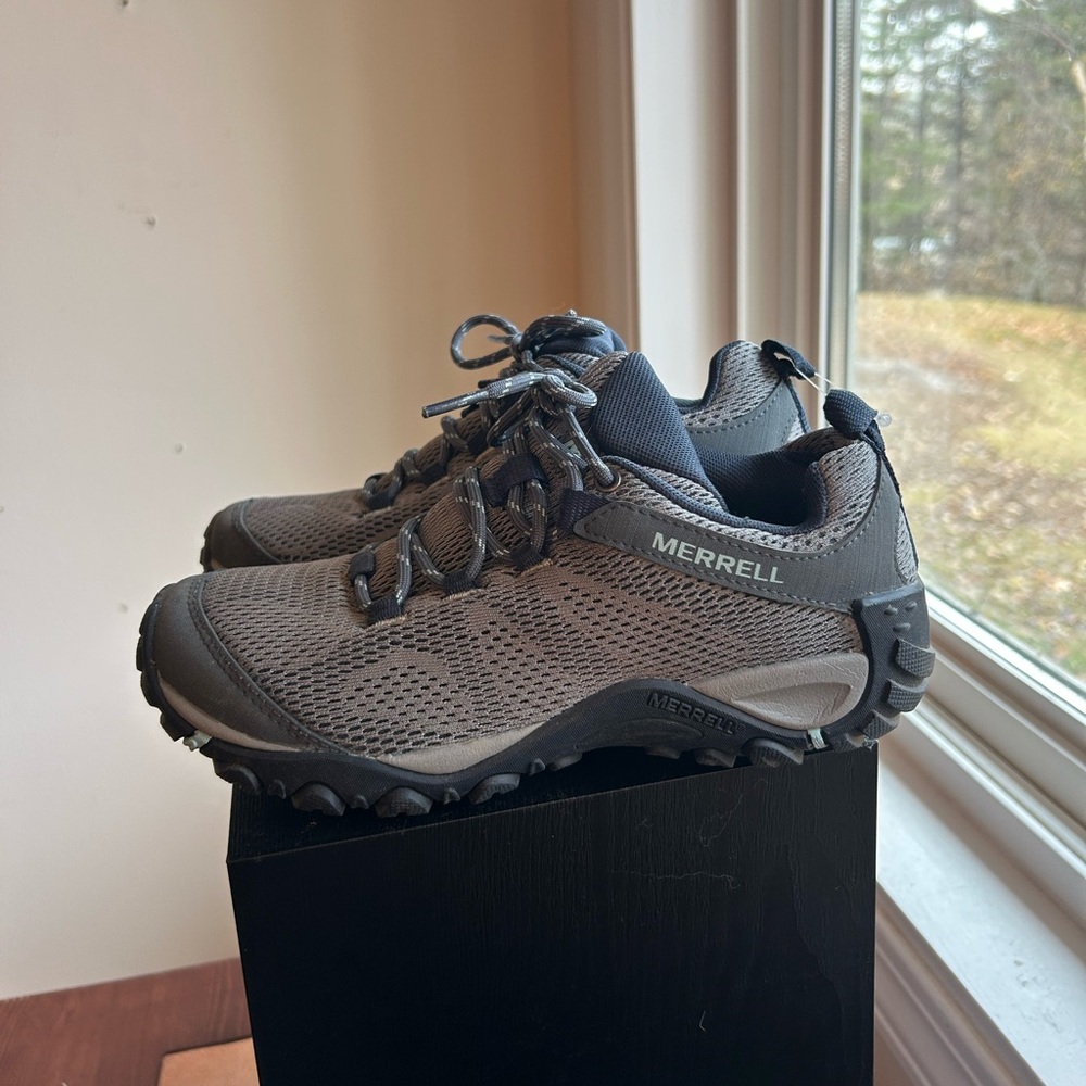 Merrell blue and grey hiking shoes